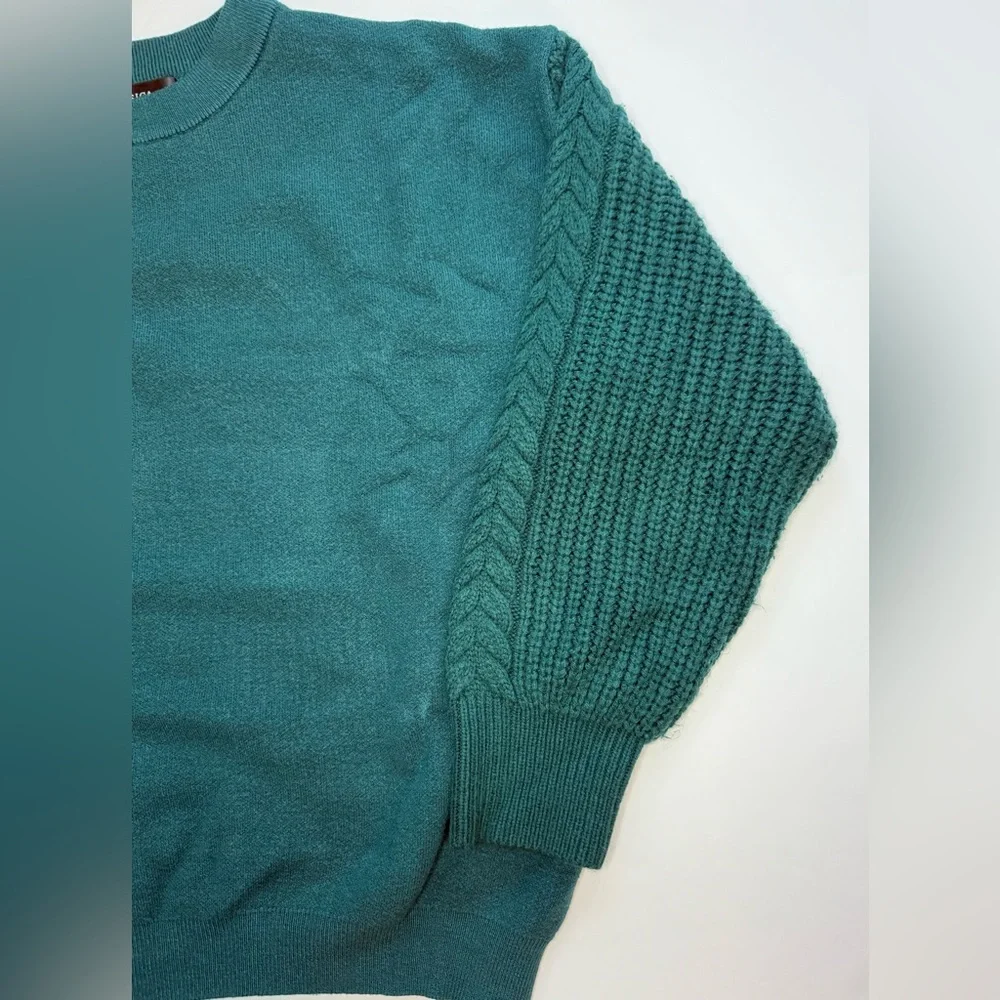 Zesica Chunky Cable Knit Long Sleeve Oversized Pullover Sweater Forest Green